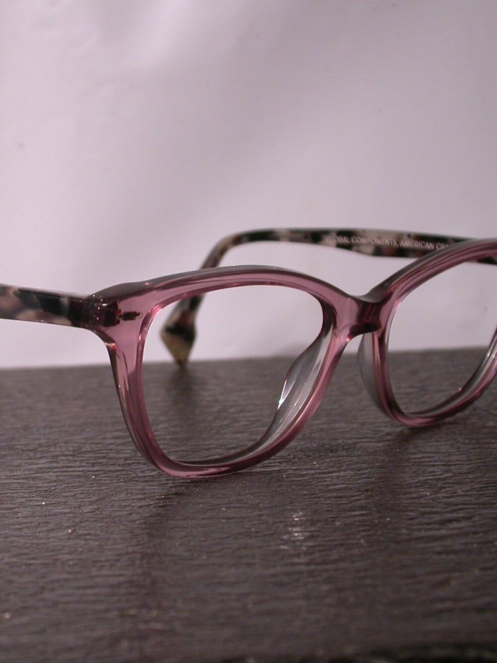 State Optical Drexel Pink Clear Cloud Stone Eyeglasses Frames Made in USA